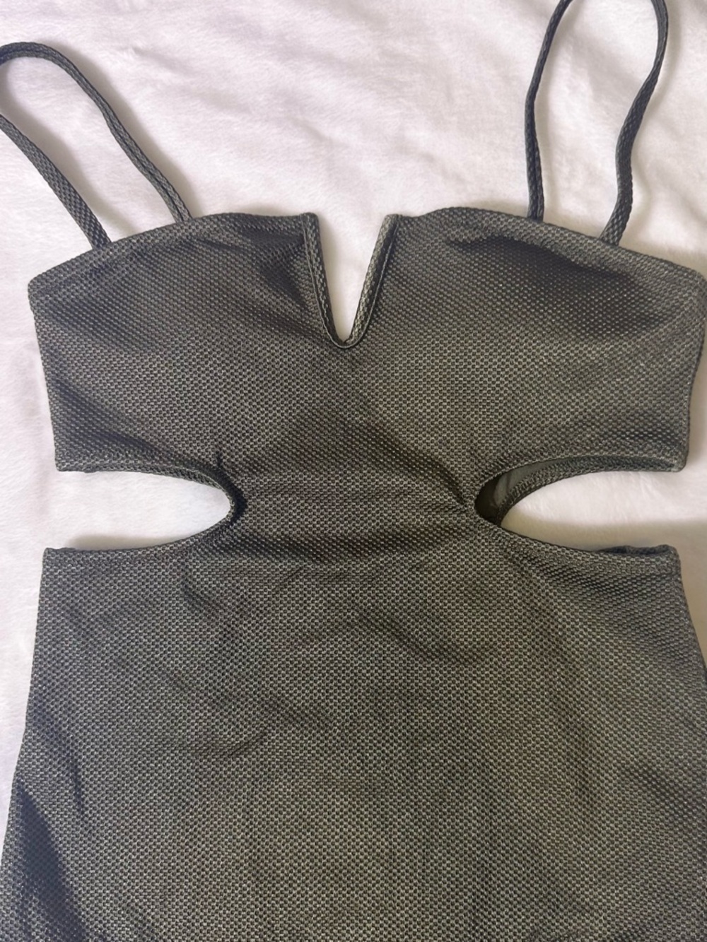 aerie Olive Green One-Piece Swimsuit with Cutout Detail - Picture 4 of 10